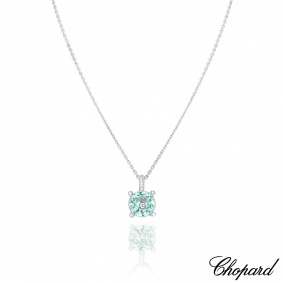Chopard White Gold So Happy Green Stone & Diamond Pendant 79/6231-1003